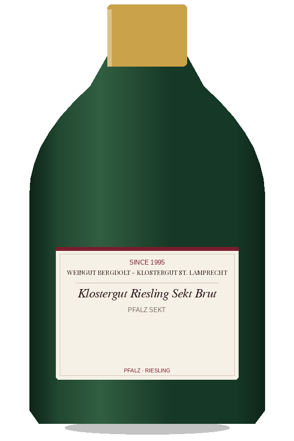 Klostergut Riesling Sekt Brut by Weingut Bergdolt - Klostergut St. Lamprecht, bottle illustration
