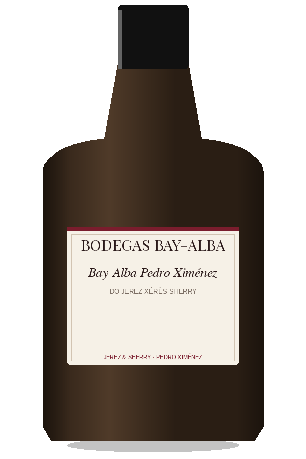 Bay-Alba Pedro Ximénez by Bodegas Bay-Alba, bottle illustration