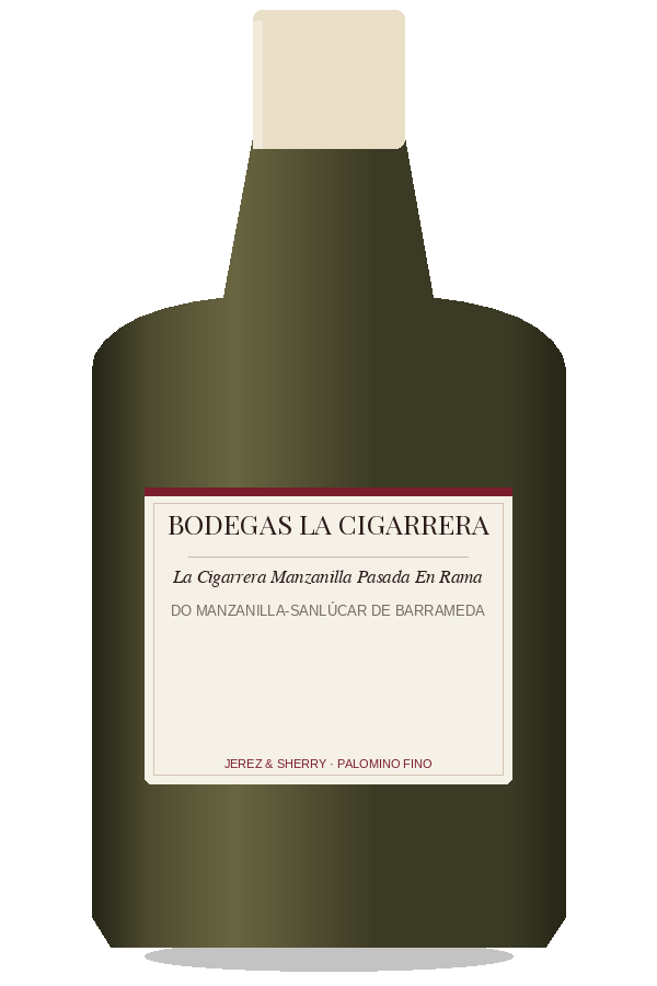La Cigarrera Manzanilla Pasada En Rama by Bodegas La Cigarrera, bottle illustration