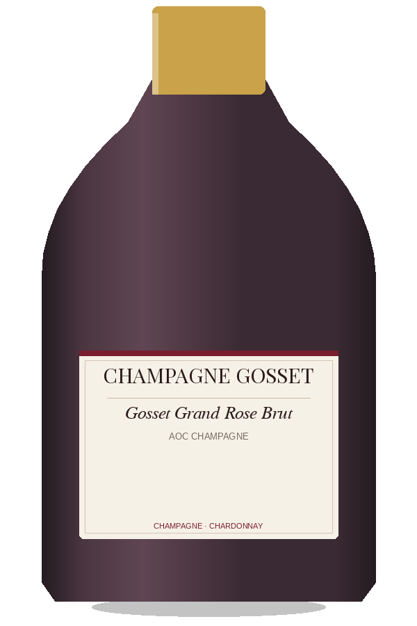 Gosset Grand Rose Brut by Champagne Gosset, bottle illustration
