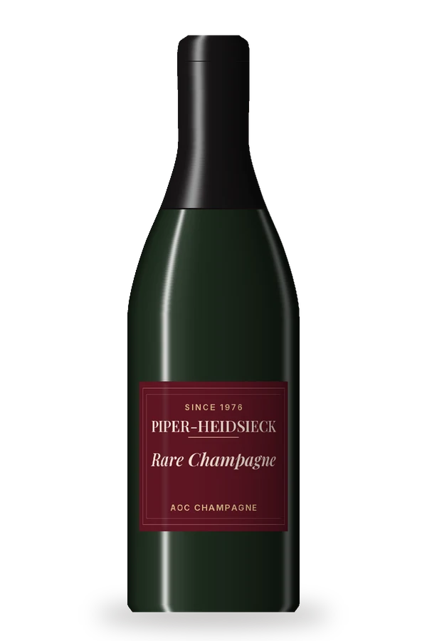 Rare Champagne by Piper-Heidsieck, bottle illustration