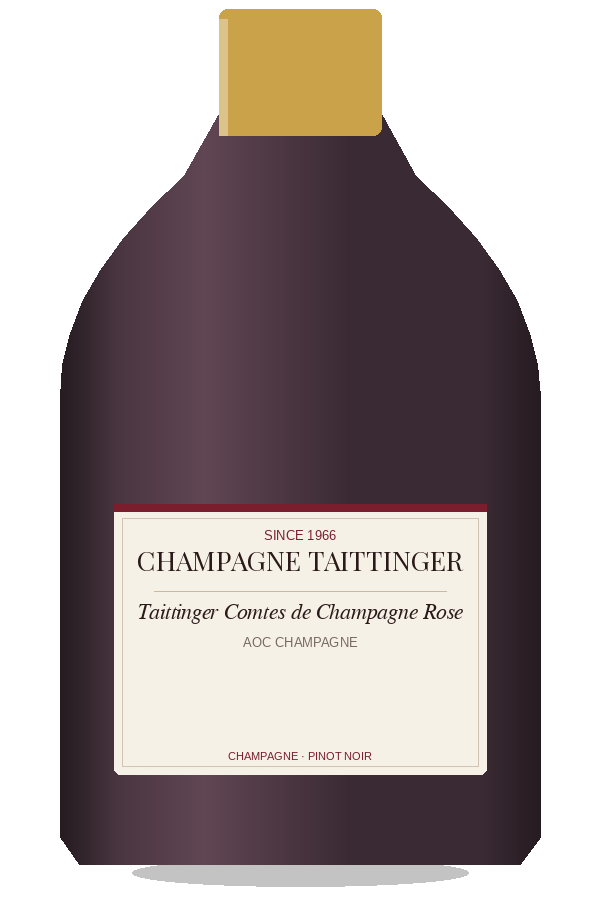 Taittinger Comtes de Champagne Rose by Champagne Taittinger, bottle illustration