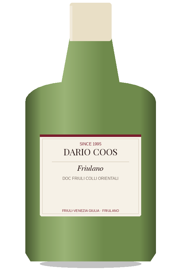 Dario Coos Friulano by Dario Coos, bottle illustration