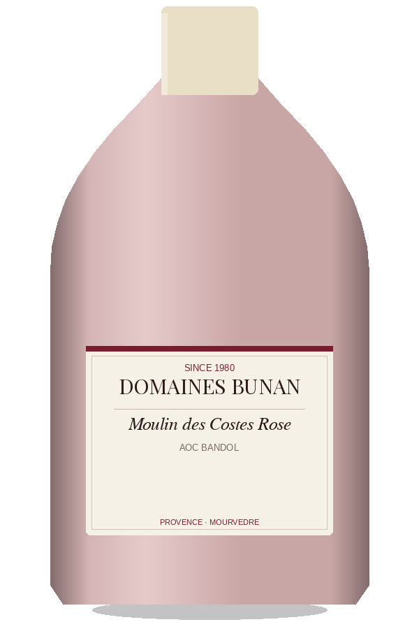 Domaines Bunan Moulin des Costes Rose by Domaines Bunan, bottle illustration