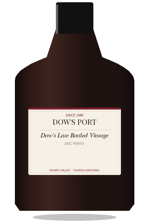 Dow's Late Bottled Vintage by Dow's Port, bottle illustration