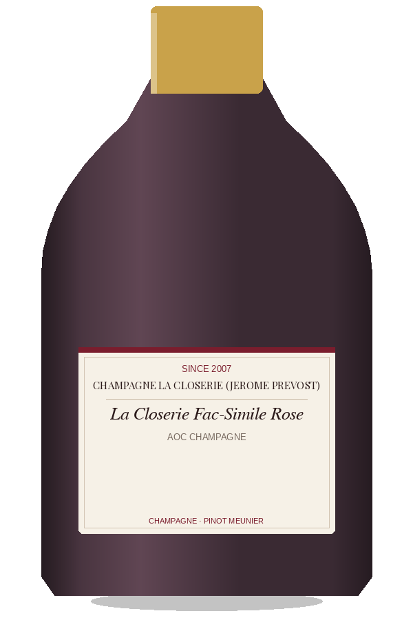 La Closerie Fac-Simile Rose by Champagne La Closerie (Jerome Prevost), bottle illustration