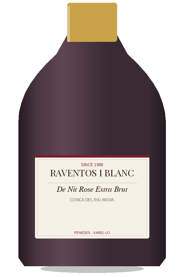 De Nit Rose Extra Brut by Raventos i Blanc, bottle illustration