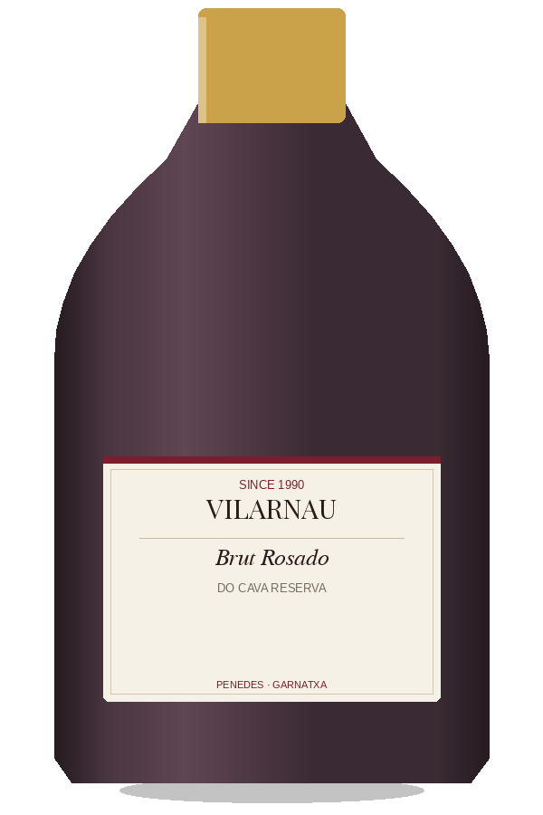 Brut Rosado by Vilarnau, bottle illustration