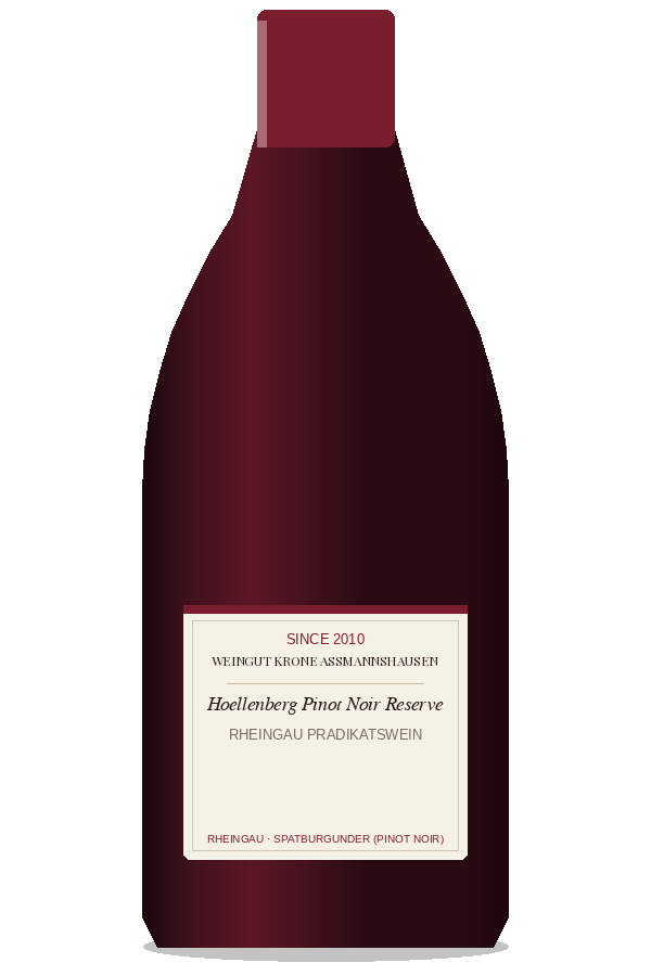 Hoellenberg Pinot Noir Reserve by Weingut Krone Assmannshausen, bottle illustration