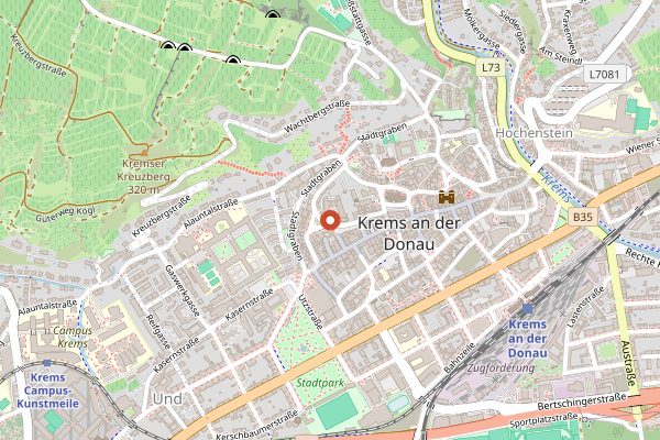 Map showing museumkrems - Weinstadtmuseum in Wachau