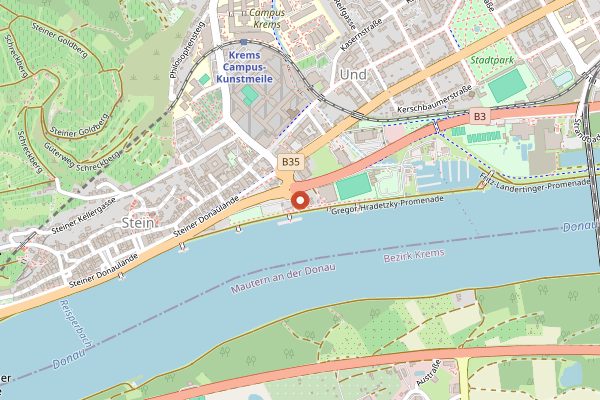 Map showing DDSG Blue Danube Wachau Sightseeing Cruise in Wachau