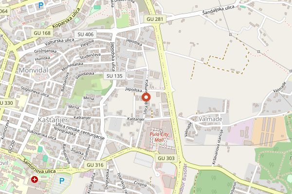 Map showing Vesna Gourmet Shop in Istria