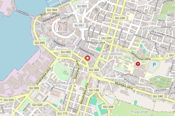 Map showing Vesna at Pula market in Istria