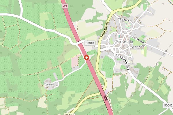 Map showing Veralda in Istria
