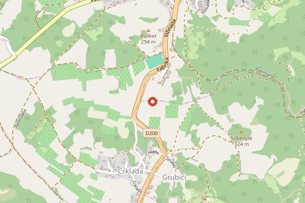 Map showing Gerzinic in Istria