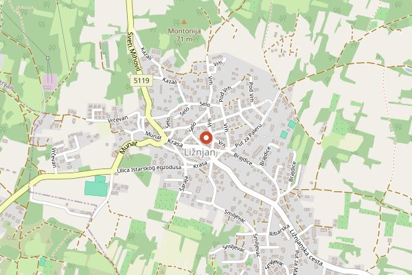 Map showing Trapan in Istria