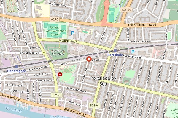 Map showing Brighton Gin in Sussex