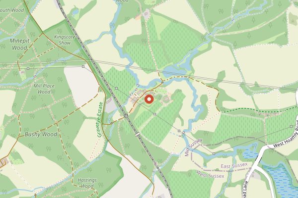 Map showing Kingscote Estate Tasting Room in Sussex