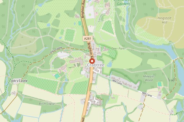 Map showing Leonardslee Family Vineyards in Sussex