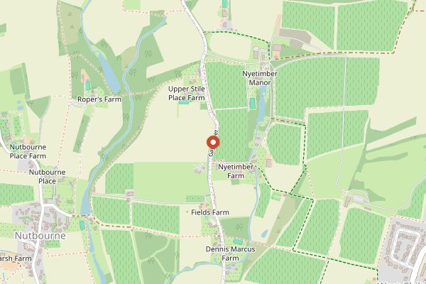 Map showing Nyetimber in Sussex