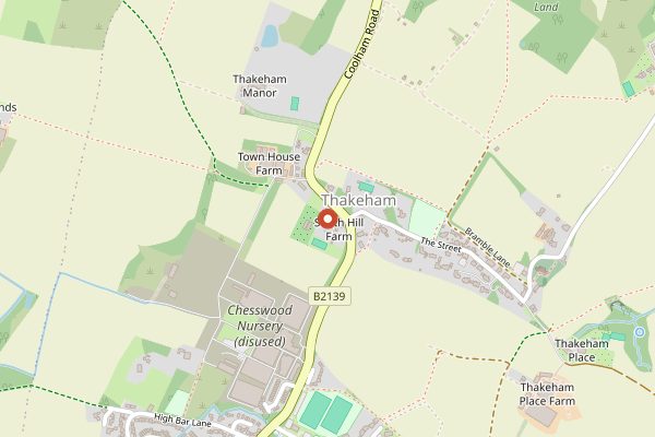 Map showing Kinsbrook Vineyard Restaurant in Sussex