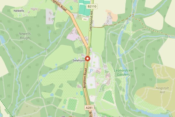 Map showing Restaurant Interlude at Leonardslee in Sussex