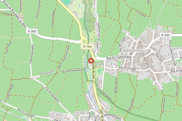 Map showing Les Fromages du Grand-Père Fischer, Beblenheim in Alsace