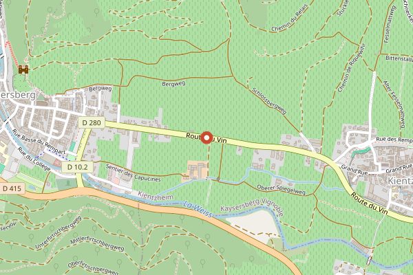 Map showing Domaine Weinbach in Alsace