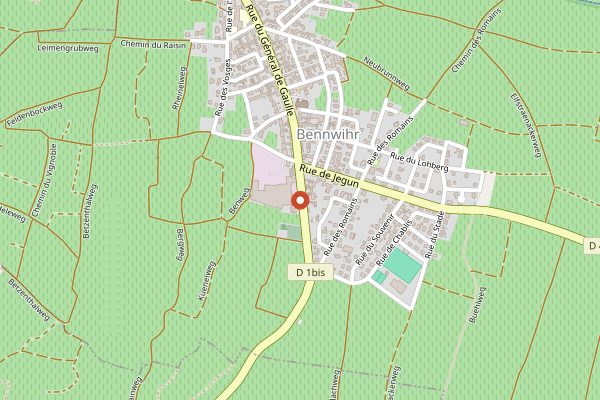 Map showing Bestheim in Alsace