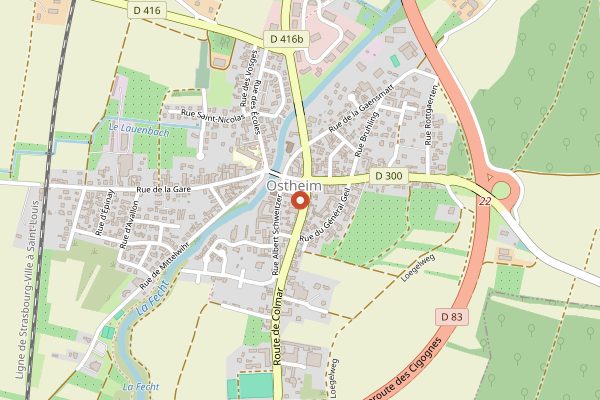 Map showing Cave de Ribeauville in Alsace