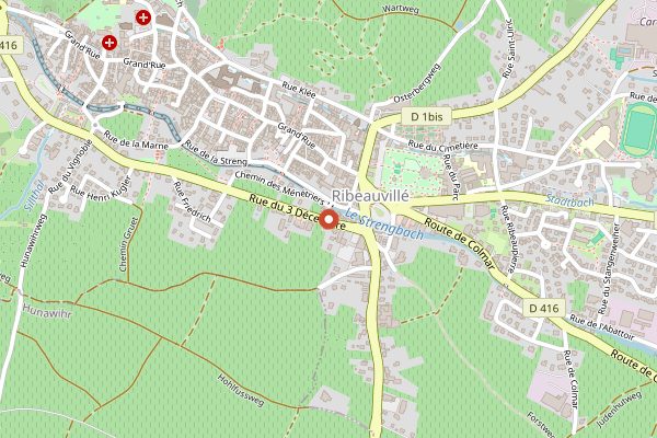 Map showing Domaine Henry Fuchs in Alsace