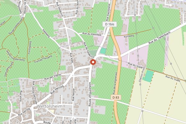Map showing Domaine Saint-Remy in Alsace