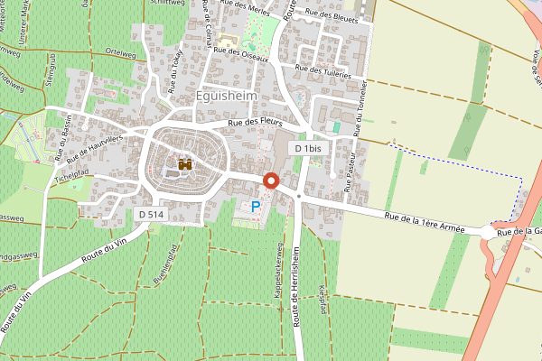 Map showing Wolfberger in Alsace