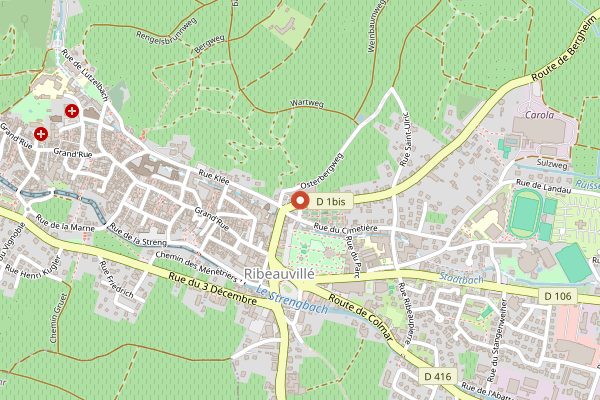 Map showing Trimbach Clos Sainte Hune Cellar Tasting in Alsace