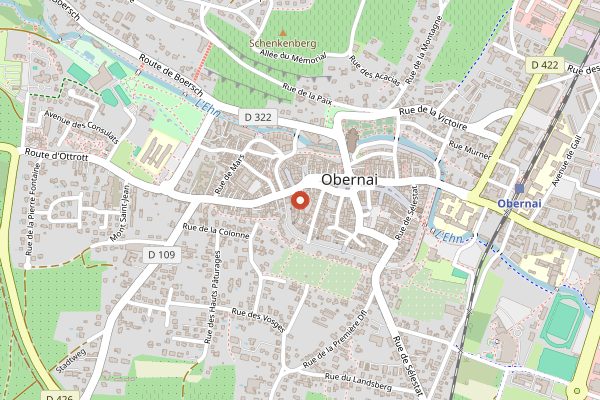 Map showing Hotel a la Cour d'Alsace by HappyCulture in Alsace