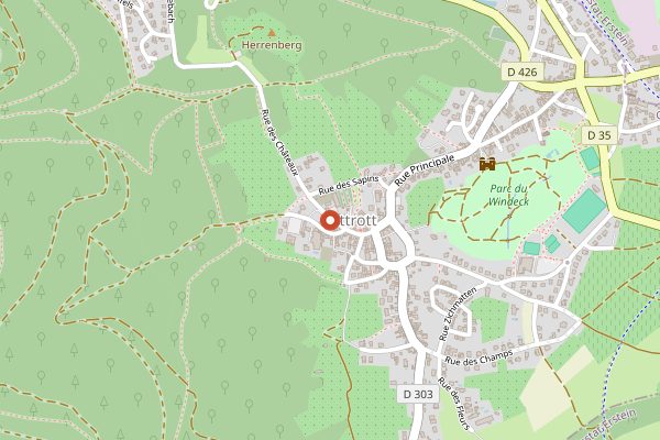 Map showing Hostellerie des Chateaux and Spa in Alsace