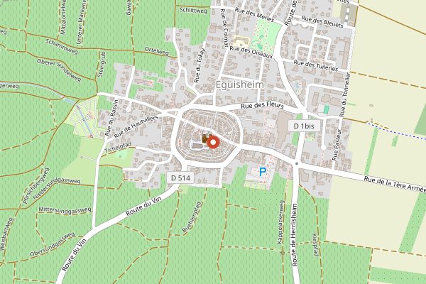 Map showing Hostellerie du Chateau in Alsace