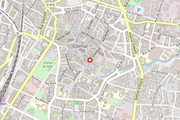 Map showing Hotel Saint-Martin in Alsace