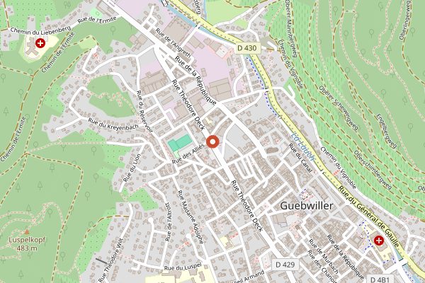 Map showing Domaines Schlumberger Wine and Cheese Workshop in Alsace