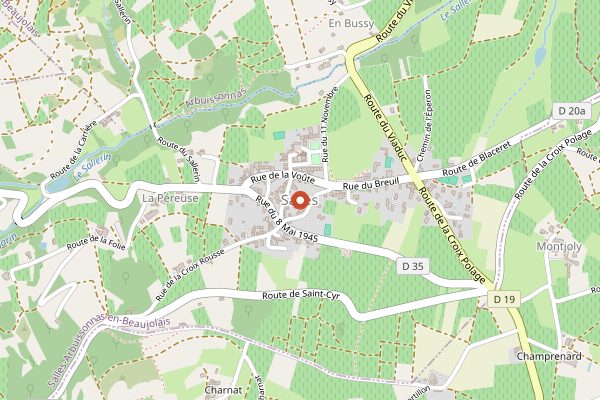 Map showing Marché couvert de Villefranche-sur-Saône in Beaujolais