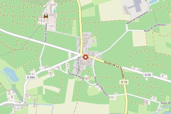 Map showing Chateau de Pizay in Beaujolais