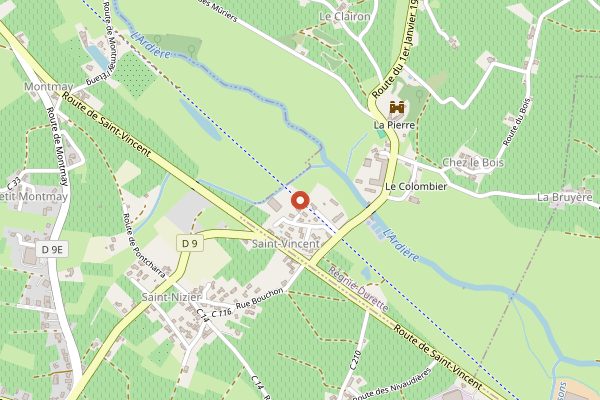 Map showing Domaine Christian Ducroux in Beaujolais