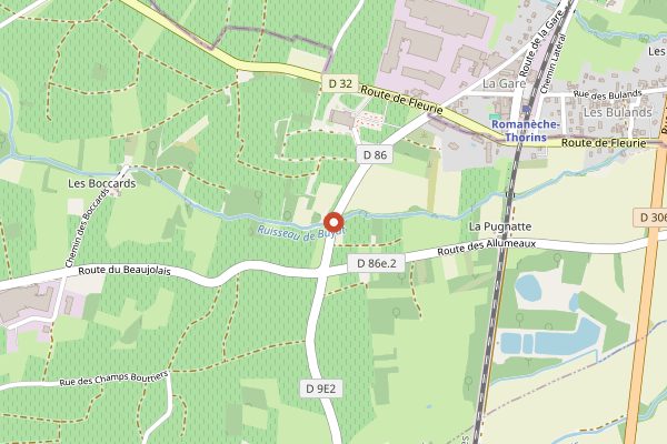 Map showing Domaine des Nugues in Beaujolais
