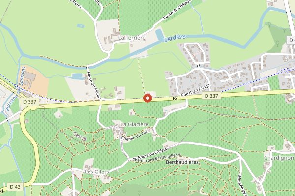 Map showing Domaine du Cret des Garanches in Beaujolais
