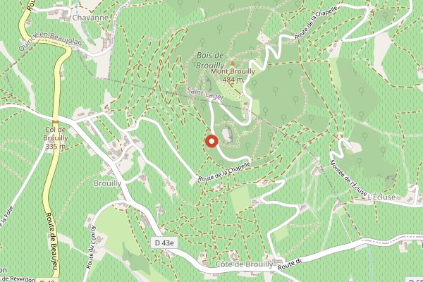 Map showing Domaine Jean-Claude Lapalu in Beaujolais