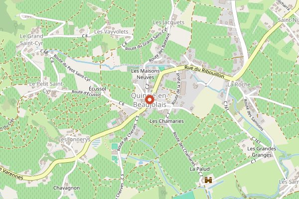 Map showing Le Comptoir Beaujolais Tasting Bar in Beaujolais
