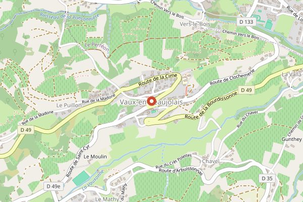 Map showing Hotel and Spa Le Savigny in Beaujolais