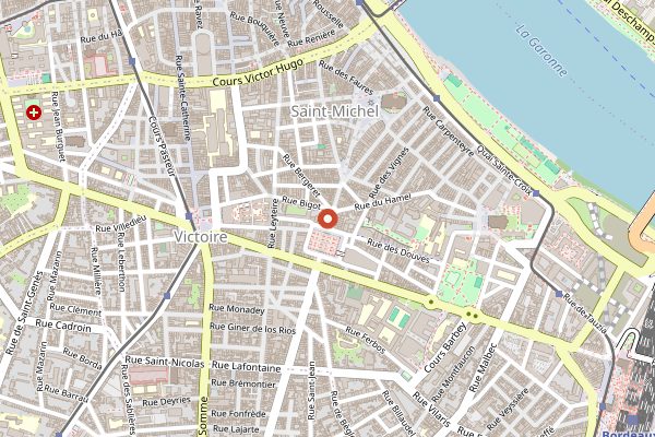 Map showing Marché des Capucins in Bordeaux