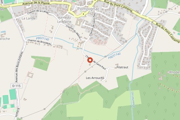 Map showing Wine and cheese pairing visit at Château Lauduc in Bordeaux
