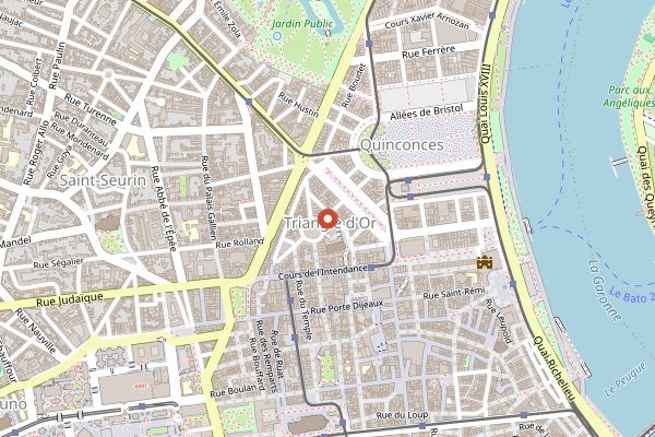 Map showing Fromagerie Beillevaire, Les Grands Hommes in Bordeaux